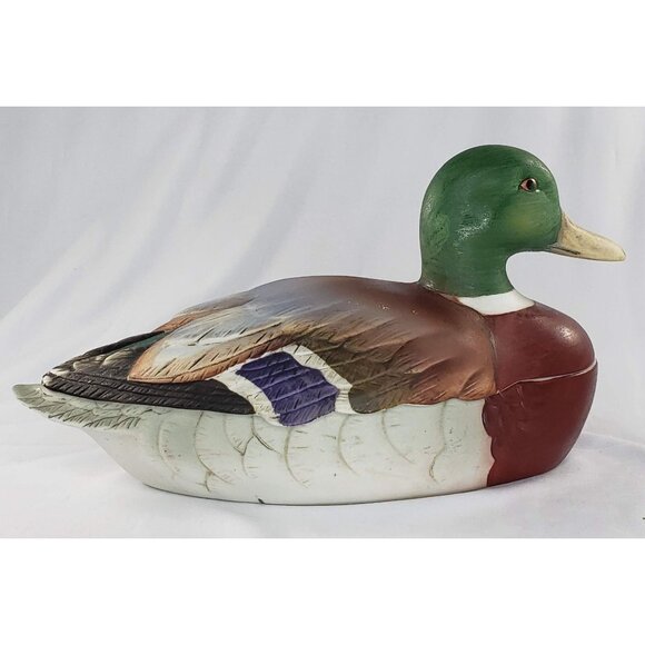 Andrea Sadek Mallard Duck Porcelain Lidded Box Bird Figurine Vintage Japan - Picture 5 of 10